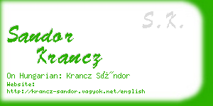 sandor krancz business card